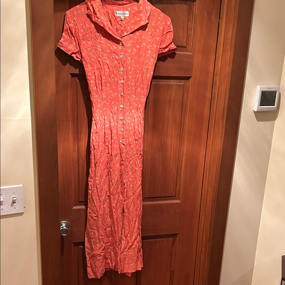 dressbarn Coral Floral Maxi Dress - Rayon